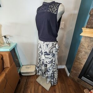 Embroidered blue cotton tank, Lane Bryant plus size 18/20